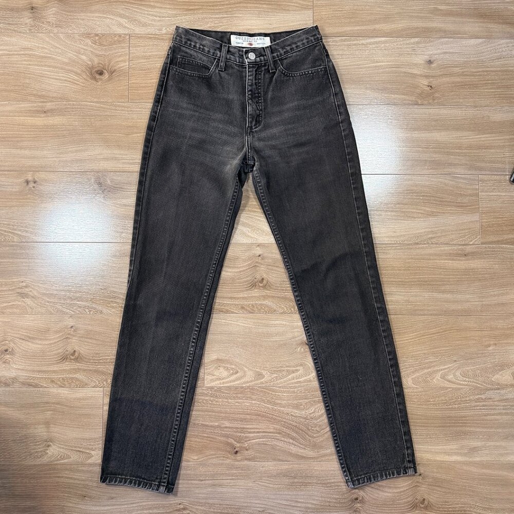 Vintage GUESS Jeans USA Made Original Fit Black High Rise Narrow Leg 28 Heritage